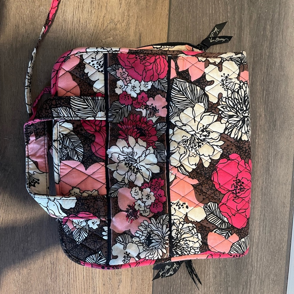 Vera Bradley mocha rouge travel toiletry bag and lunch bag